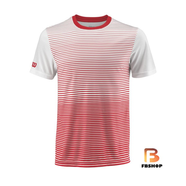 Áo Tennis Wilson Mens Team Striped Red