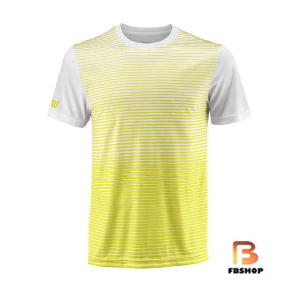 Áo Tennis Wilson Mens Team Striped Yellow