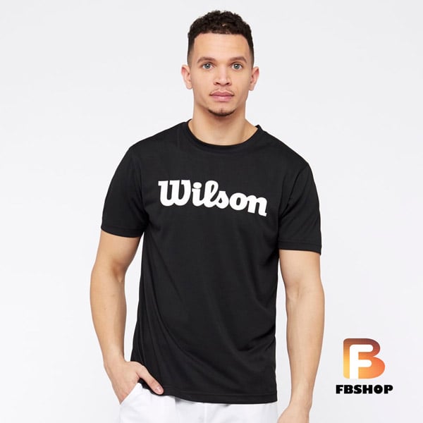 Áo Tennis Wilson Mens Spring UWII Script Black