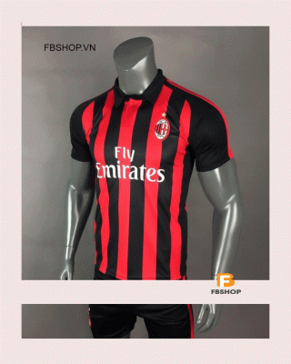 Áo bóng đá AC Milan sọc đỏ đen