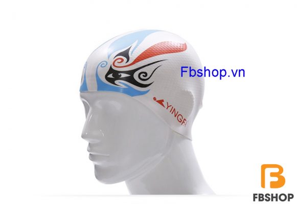 Hình ảnh Mũ bơi hạt Yingfa họa tiết DOT CAP C0069 màu trắng