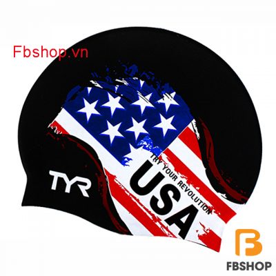Hình ảnh Mũ bơi TYR họa tiết cờ nước Mỹ màu đen TCR