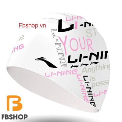 Mũ bơi unisex silicone Lining họa tiết your style màu trắng
