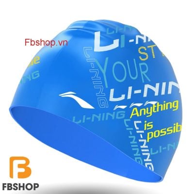 Mũ bơi unisex silicone Lining họa tiết your style màu xanh dương