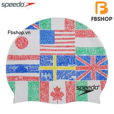 Hình ảnh tổng quan Mũ bơi silicone Speedo họa tiết cờ các quốc gia
