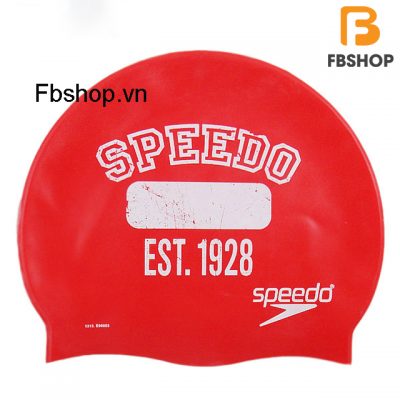 Mũ bơi unisex silicone Speedo EST.1928 màu đỏ