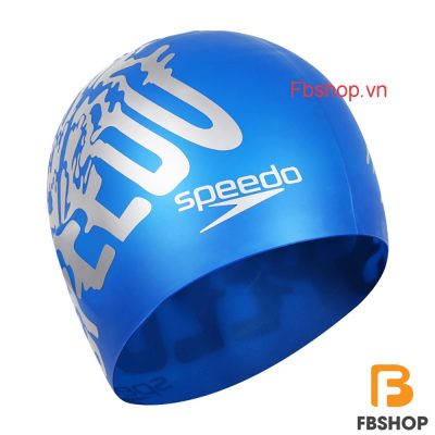 Mũ bơi unisex silicone Speedo cho tóc dài màu xanh dương