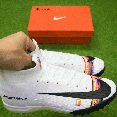 Giày đá bóng Nike cao cổ Mercurial Superfly VI trắng