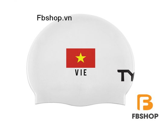 Hình ảnh Mũ bơi TYR solid silicone cap Vietnam màu trắng