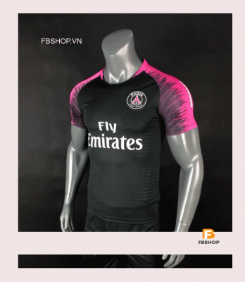 Áo Bóng Đá PSG đen vai hồng