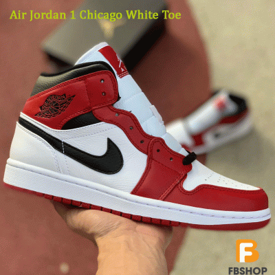 Giày Air Jordan 1 Chicago White Toe