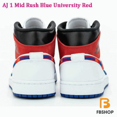 Giày Air Jordan 1 Mid Rush Blue University Red