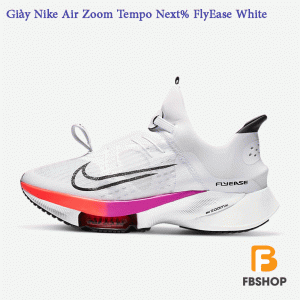 Giày Nike Air Zoom Tempo Next% FlyEase White  | Tiêu Chuẩn Bền Vững