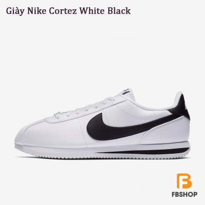  Giày Nike Cortez White Black