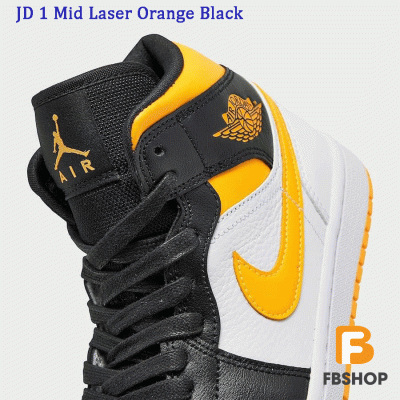 Nike Jordan 1 Mid Laser Orange Black