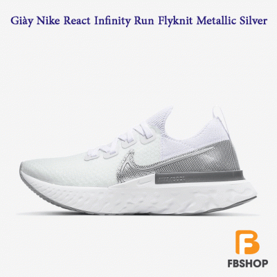 Giày Nike React Infinity Run Flyknit Metallic Silver