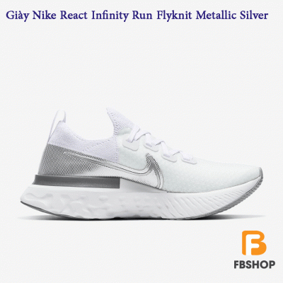 Giày Nike React Infinity Run Flyknit Metallic Silver