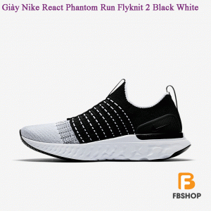 Giày Nike React Phantom Run Flyknit 2 Black White | Vừa In Với Chân Bạn
