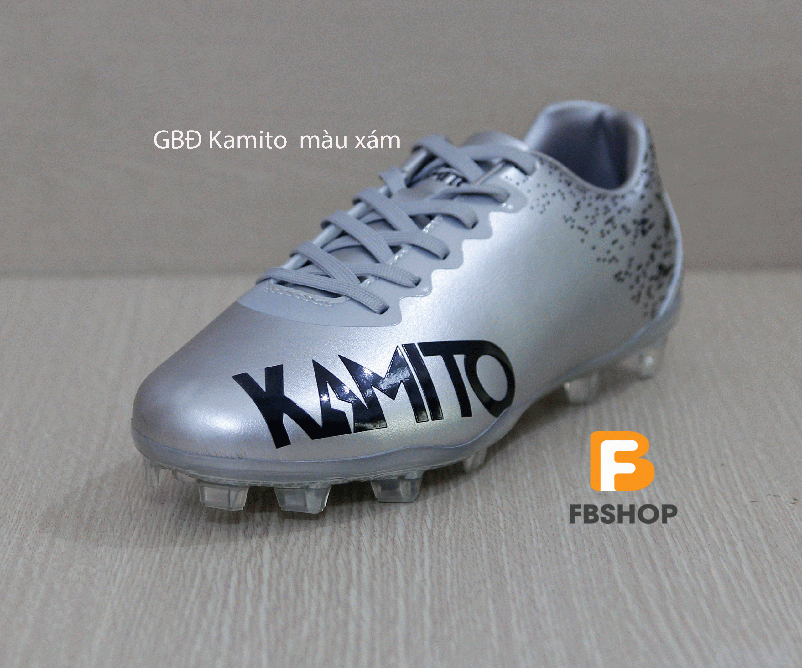 Giày bóng đá Kamito sân cỏ nhân tạo xám