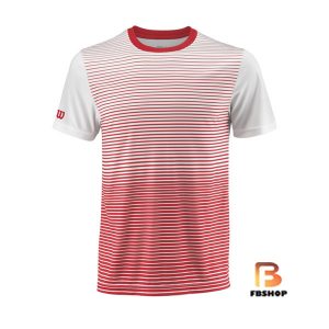 Áo Tennis Wilson Mens Team Striped Red | Nổi bật trên sân chơi