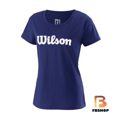 Áo Tennis Wilson Womens UWII Script Tech Blue