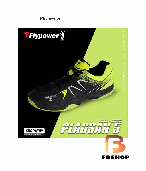 Giày cầu lông Flypower Plaosan 5 Black–Citrus
