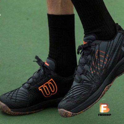 Giày Tennis Wilson Mens Kaos 2.0 Black Orange