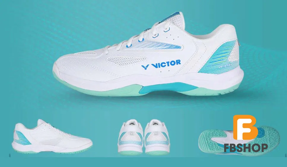 Các chi tiết trên giày Victor chính hãng được in và thêu một cách tỉ mỉ