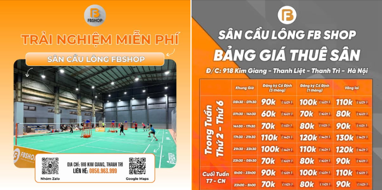 Đặt sân cầu lông chuẩn thi đấu tại Hà Nội